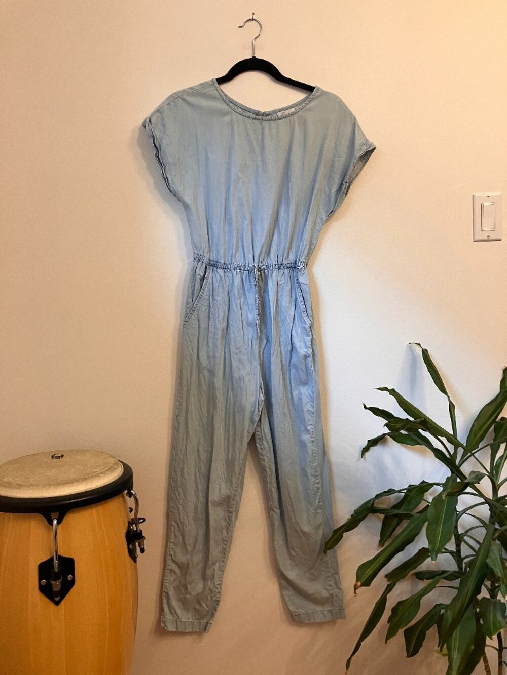 Japna | Light Blue Lyocell Chambray Jumpsuit |